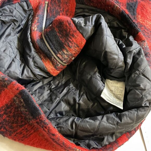 Levi's Jacket Plaid Soft Wool Blend Zip & Snap Up Quilted Lining‎ Womens M New - Picture 6 of 10